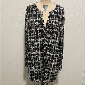 Black and White Button Down Shirt